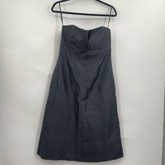 Vera Wang Maids Black Hutch Slim Spaghetti Strap Bow-Back Midi Dress Size 12 - Picture 1 of 10